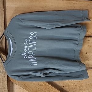 Olive color "Choose happiness" sweatshirt
